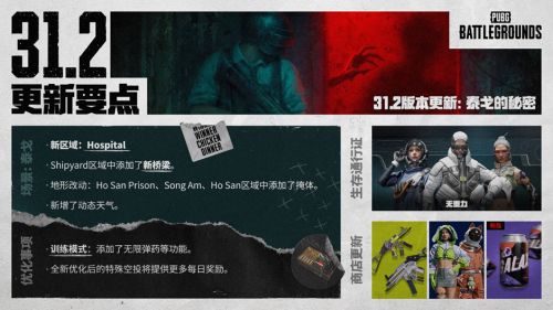 《PUBG》31.2版本更新：泰戈地图空投箱会触发丧尸事件