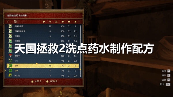 天国拯救2洗点药水配方,天国拯救2药剂配方,天国拯救21